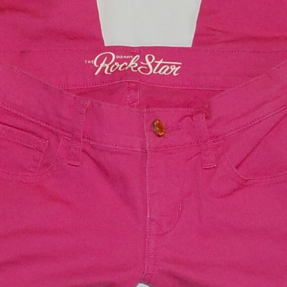 Old Navy jeans sz 2 Rock Star pink skinny EUC - Picture 2 of 2
